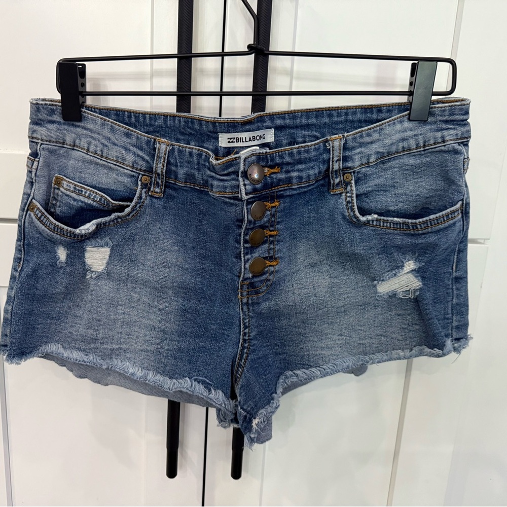 Billabong  Blue Distressed Jean Shorts